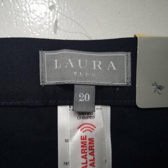 NWT Laura Plus Ladies Size 20 Navy Comfort Waist High Rise Slim Leg Capri Pants - Picture 3 of 13